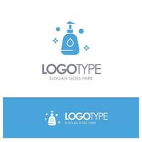 spray de limpieza clean blue solid logo con lugar para el eslogan vector