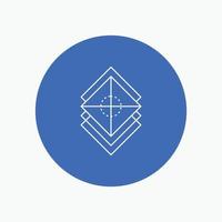 Arrange. design. layers. stack. layer White Line Icon in Circle background. vector icon illustration