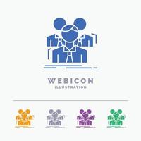 Team. teamwork. Business. Meeting. group 5 Color Glyph Web Icon Template isolated on white. Vector illustration