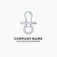 nipple. baby. dummy. pacifier. kids Purple Business Logo Template. Place for Tagline vector