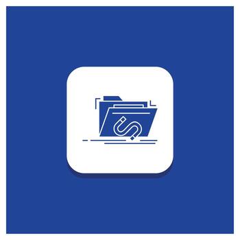 botón redondo azul para puerta trasera. explotar. expediente. Internet. icono de glifo de software vector