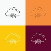 cloud. computing. data. hosting. network Icon Over Various Background. Line style design. designed for web and app. Eps 10 vector illustration