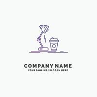 studio. design. coffee. lamp. flash Purple Business Logo Template. Place for Tagline vector