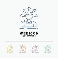 conversion difference. diversity. options. structure. user transition 5 Color Line Web Icon Template isolated on white. Vector illustration