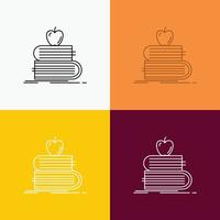 back to school. school. student. books. apple Icon Over Various Background. Line style design. designed for web and app. Eps 10 vector illustration