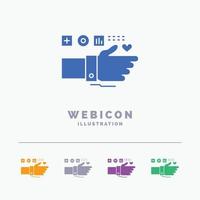 Monitoring. Technology. Fitness. Heart. Pulse 5 Color Glyph Web Icon Template isolated on white. Vector illustration