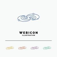 Galaxy. astronomy. planets. system. universe 5 Color Line Web Icon Template isolated on white. Vector illustration