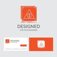 Business logo template for Error. Application. Denied. server. alert. Orange Visiting Cards with Brand logo template. vector