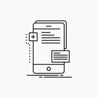 frontend. interface. mobile. phone. developer Line Icon. Vector isolated illustration