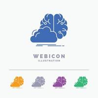 brainstorming. creative. idea. innovation. inspiration 5 Color Glyph Web Icon Template isolated on white. Vector illustration