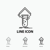 Chemistry. lab. study. test. testing Icon in Thin. Regular and Bold Line Style. Vector illustration