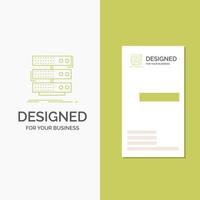 Business Logo for server. storage. rack. database. data. Vertical Green Business .Visiting Card template. Creative background vector illustration