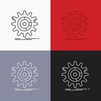 setting. data. management. process. progress Icon Over Various Background. Line style design. designed for web and app. Eps 10 vector illustration
