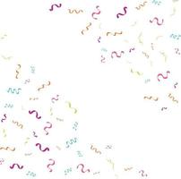 Vector abstract White Background with many falling tiny colorful confetti pieces and ribbon. Carnival. Christmas or New Year decoration colorful party pennants for birthday. festival