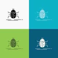 Bug. bugs. insect. testing. virus Icon Over Various Background. glyph style design. designed for web and app. Eps 10 vector illustration