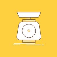 implementation. mass. scale. scales. volume Flat Line Filled Icon. Beautiful Logo button over yellow background for UI and UX. website or mobile application vector