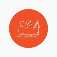 Game. map. mission. quest. role White Line Icon in Circle background. vector icon illustration