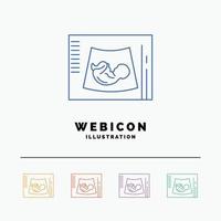 Maternity. pregnancy. sonogram. baby. ultrasound 5 Color Line Web Icon Template isolated on white. Vector illustration