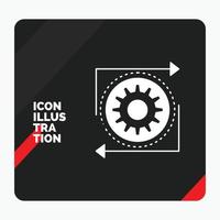 Red and Black Creative presentation Background for Business. gear. management. operation. process Glyph Icon vector