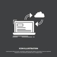 sync. processing. data. dashboard. arrows Icon. glyph vector symbol for UI and UX. website or mobile application