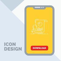 Analysis. analytics. business. financial. research Line Icon in Mobile for Download Page vector