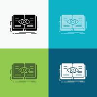 knowledge. book. eye. view. growth Icon Over Various Background. glyph style design. designed for web and app. Eps 10 vector illustration