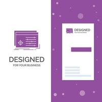 Business Logo for File. object. processing. settings. software. Vertical Purple Business .Visiting Card template. Creative background vector illustration