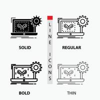 Blueprint. circuit. electronics. engineering. hardware Icon in Thin. Regular. Bold Line and Glyph Style. Vector illustration