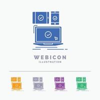 computer. devices. mobile. responsive. technology 5 Color Glyph Web Icon Template isolated on white. Vector illustration