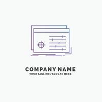 File. object. processing. settings. software Purple Business Logo Template. Place for Tagline vector