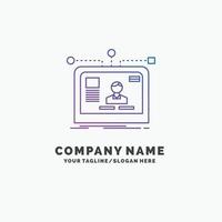 interface. website. user. layout. design Purple Business Logo Template. Place for Tagline vector