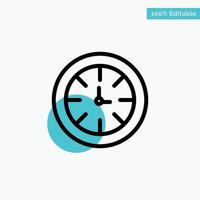 Watch Timer Clock Global turquoise highlight circle point Vector icon