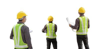 Asian man construction engineer isolated on white background photo