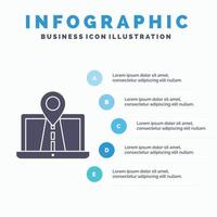 navegación. mapa. sistema. GPS. plantilla de infografía de ruta para sitio web y presentación. icono de glifo gris con ilustración de vector de estilo infográfico azul.