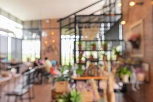 Abstract blur Coffee shop or cafe restaurant interior background photo