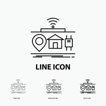 IOT. gadgets. internet. of. things Icon in Thin. Regular and Bold Line Style. Vector illustration