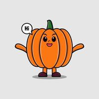 personaje de calabaza de dibujos animados con expresión feliz vector