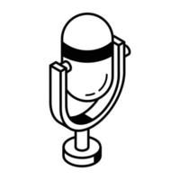 Get a line isometric icon of mic vector