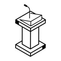 Get a line isometric icon of mic vector