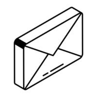 A linear isometric icon of mail vector