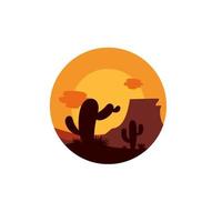 vector de plantilla de diseño de icono de cactus