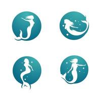 diseño de ilustración de vector de sirena