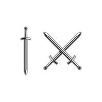 knight swords isolated on white background vector