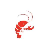 Shrimp vector icon illustration