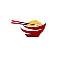 ilustración de símbolo de signo de comida de fideos vector