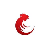 Silhouette of the rooster vector icon