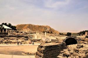 A view of the old Roman Town of Beit Shean in Israel photo