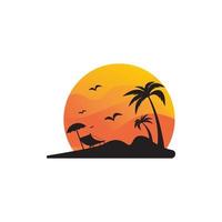 Ilustración de diseño de icono de vector de playa de verano