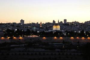 A Sunset over Jerusalem from the mount of Olives photo