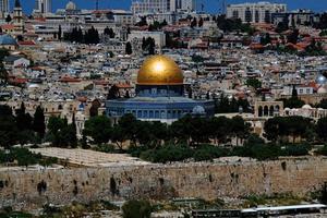 A view of the Dome of the Rock from the Mount of Olives photo